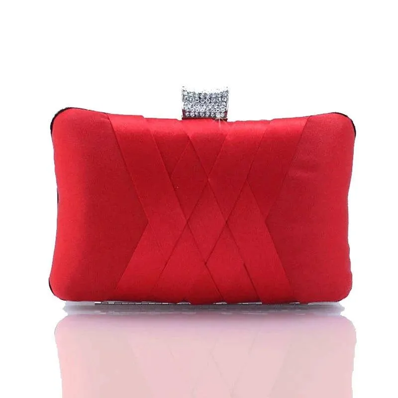 Satin Bride Clutch - Designer Evening Bag for Wedding Parties, Shoulder Bag 7395