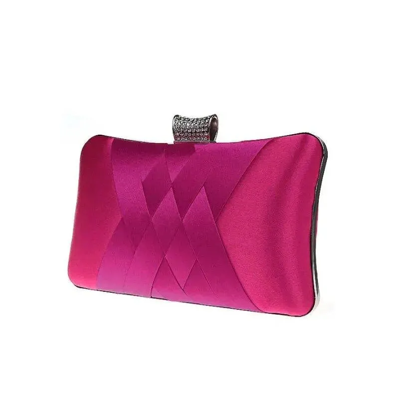 Satin Bride Clutch - Designer Evening Bag for Wedding Parties, Shoulder Bag 7395