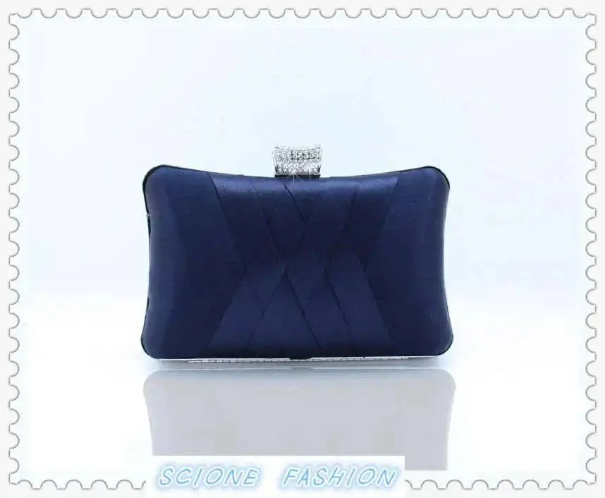 Satin Bride Clutch - Designer Evening Bag for Wedding Parties, Shoulder Bag 7395