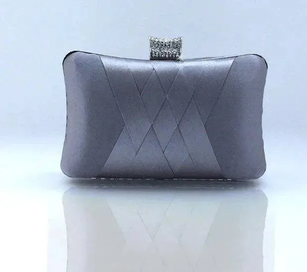 Satin Bride Clutch - Designer Evening Bag for Wedding Parties, Shoulder Bag 7395