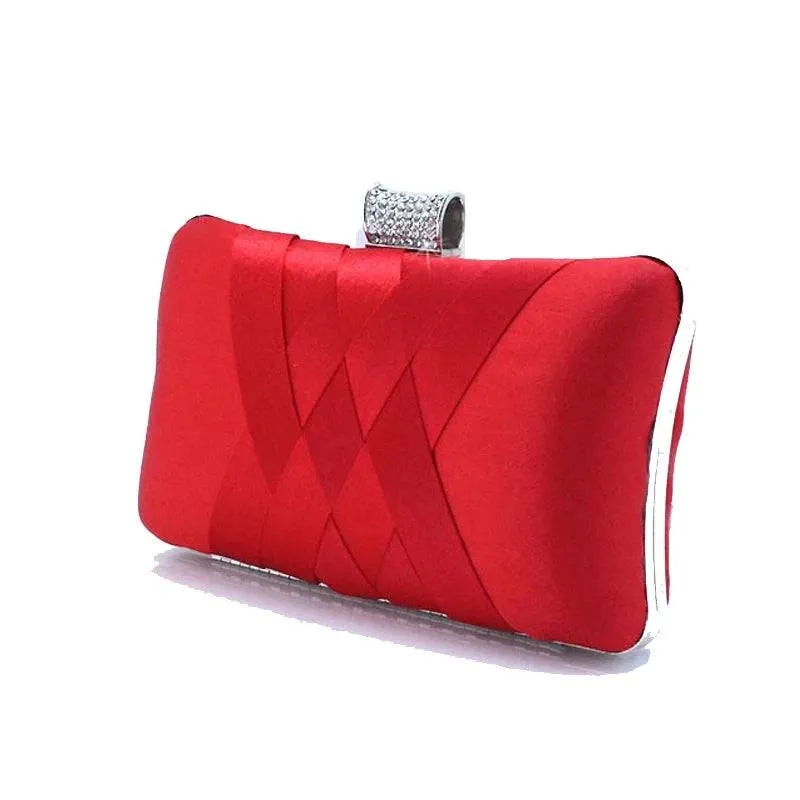 Satin Bride Clutch - Designer Evening Bag for Wedding Parties, Shoulder Bag 7395