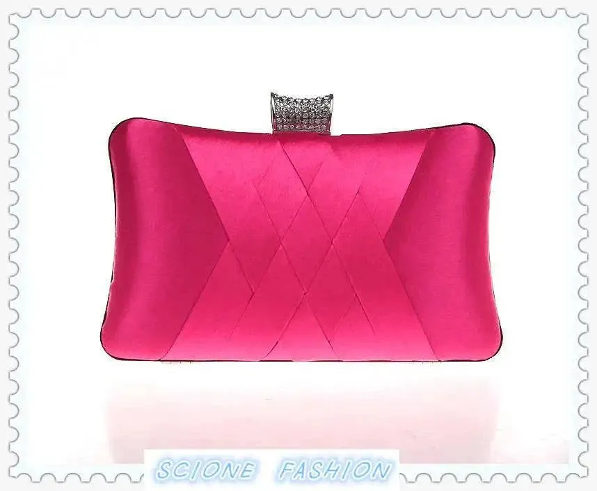 Satin Bride Clutch - Designer Evening Bag for Wedding Parties, Shoulder Bag 7395
