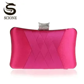 Satin Bride Clutch - Designer Evening Bag for Wedding Parties, Shoulder Bag 7395