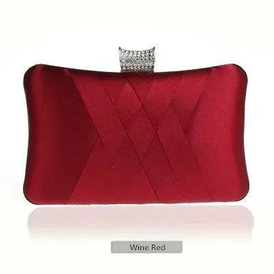 Satin Bride Clutch - Designer Evening Bag for Wedding Parties, Shoulder Bag 7395