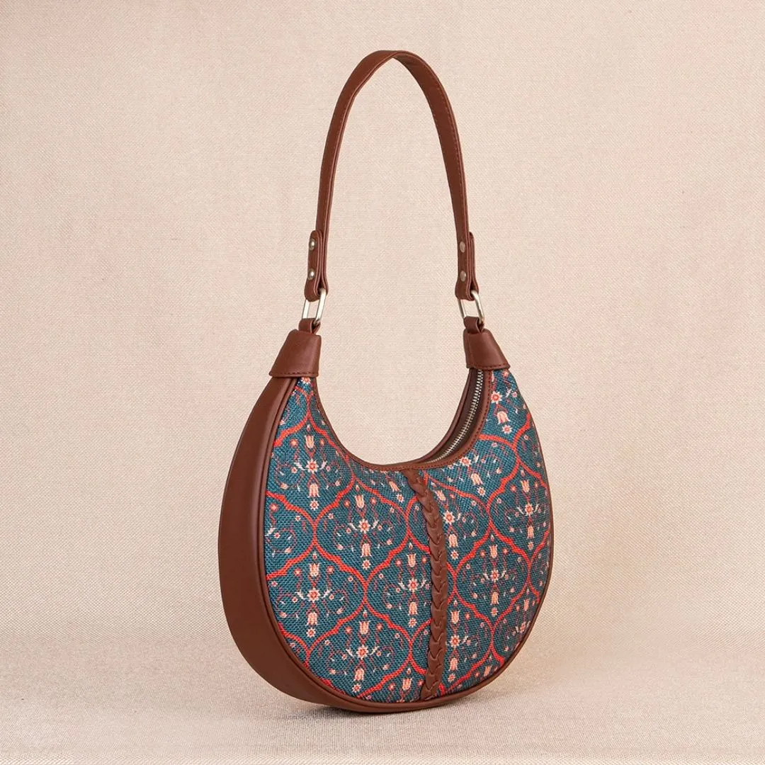 Sheesh Mahal Jaali Motif Hobo Bag