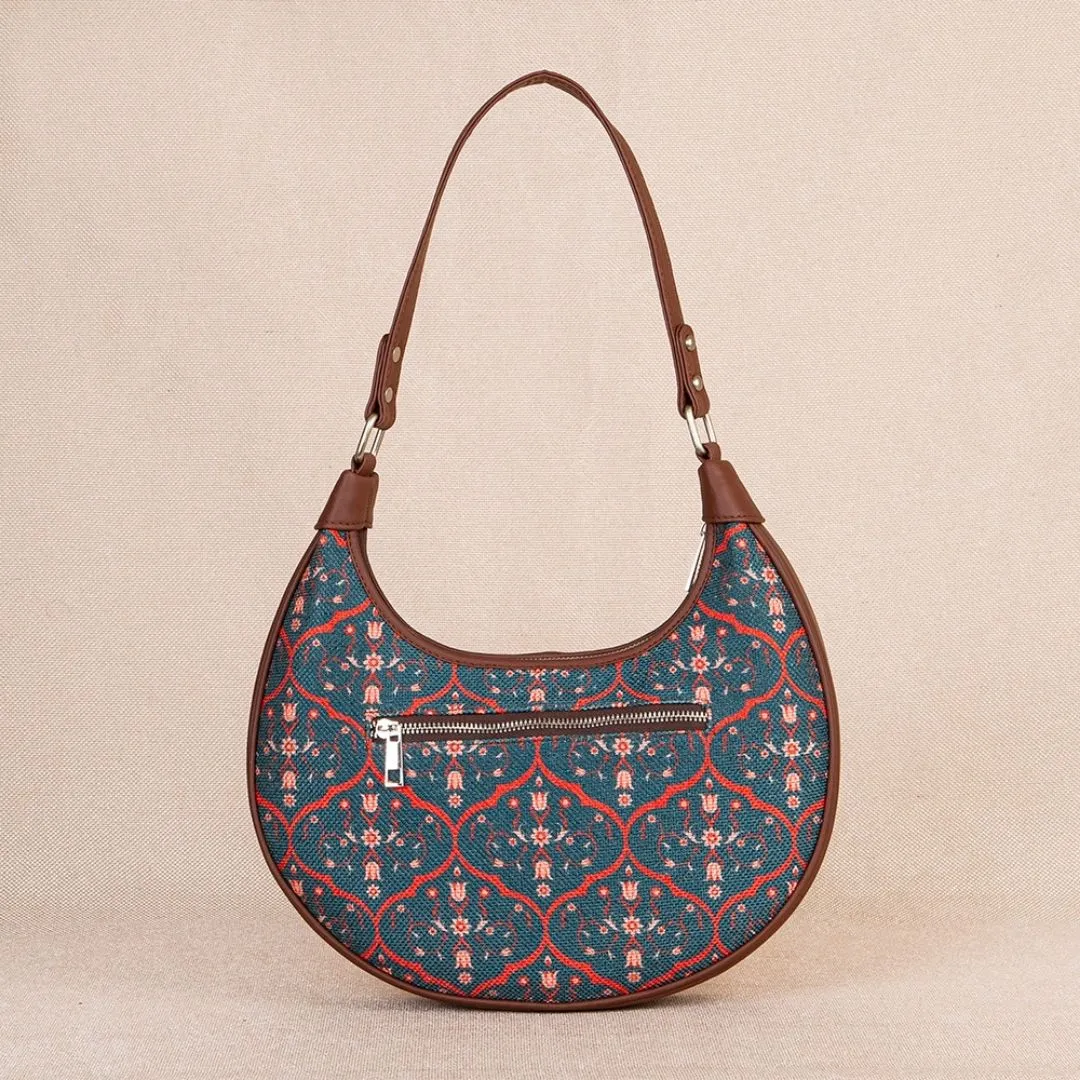 Sheesh Mahal Jaali Motif Hobo Bag