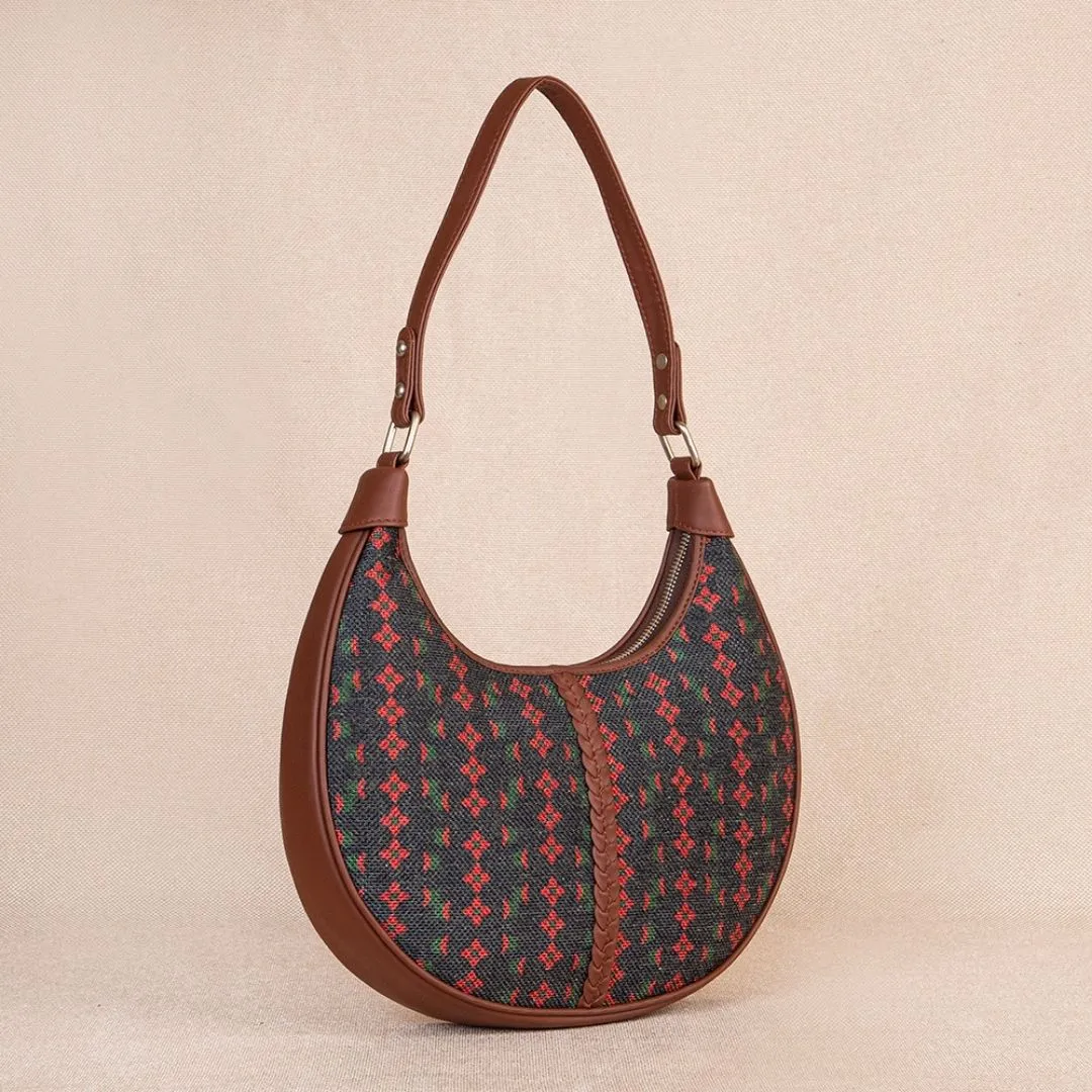 Shobha Niwas Lotus Motif Hobo Bag