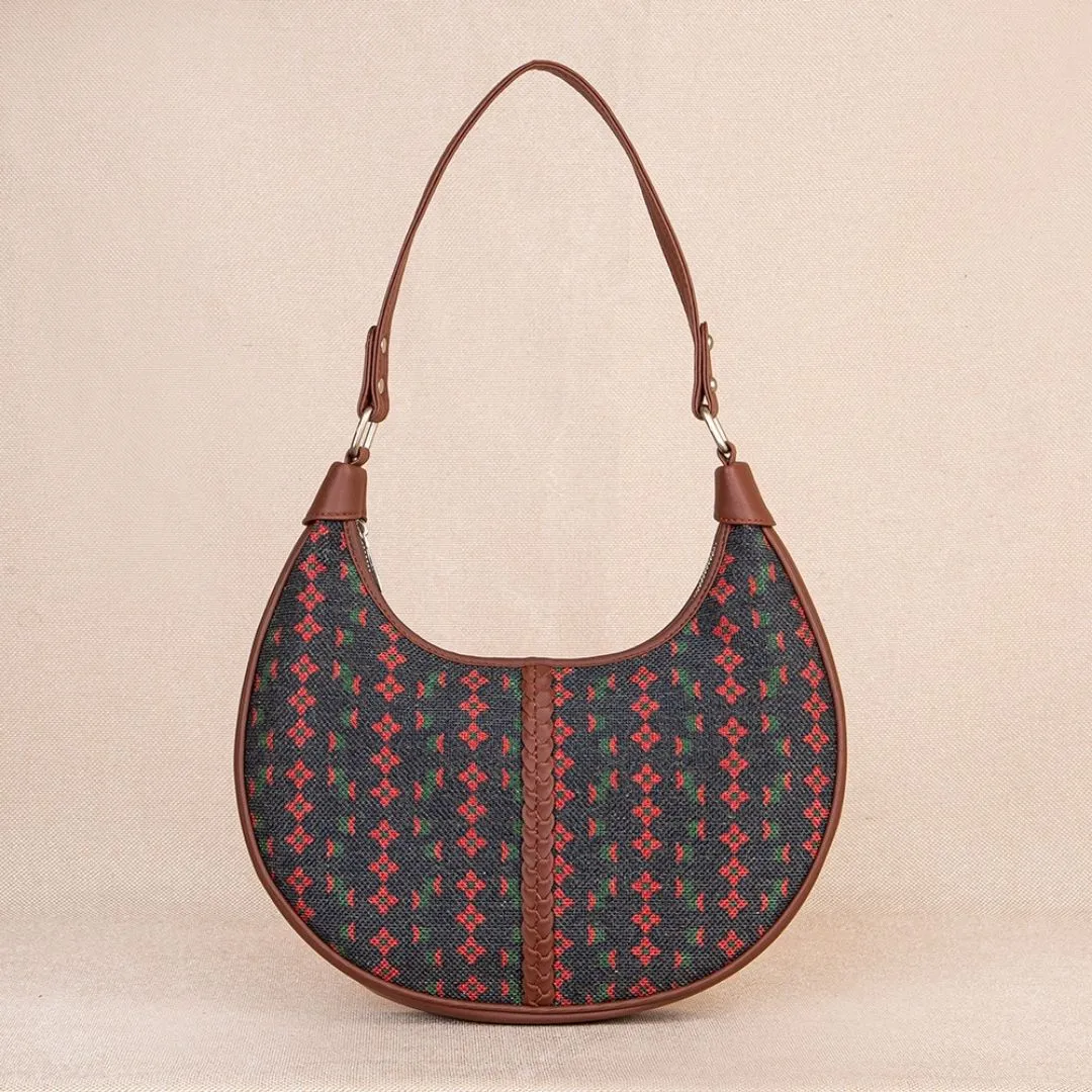 Shobha Niwas Lotus Motif Hobo Bag