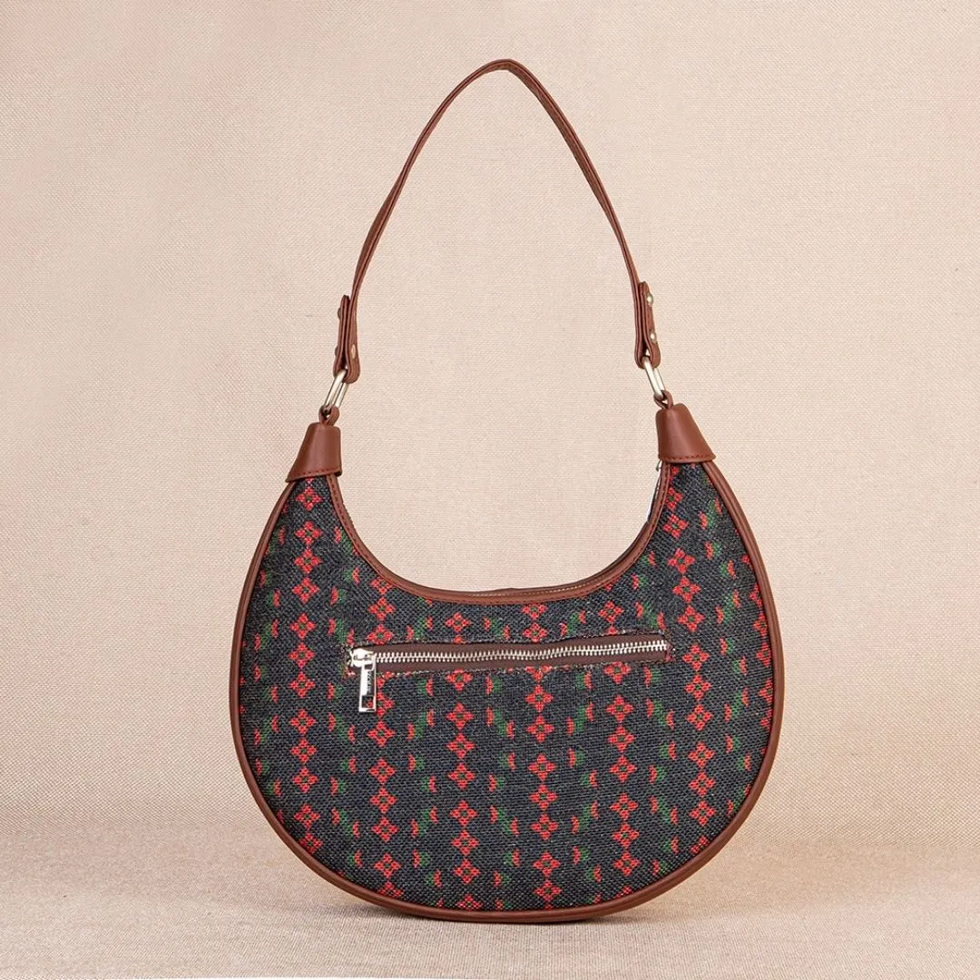 Shobha Niwas Lotus Motif Hobo Bag