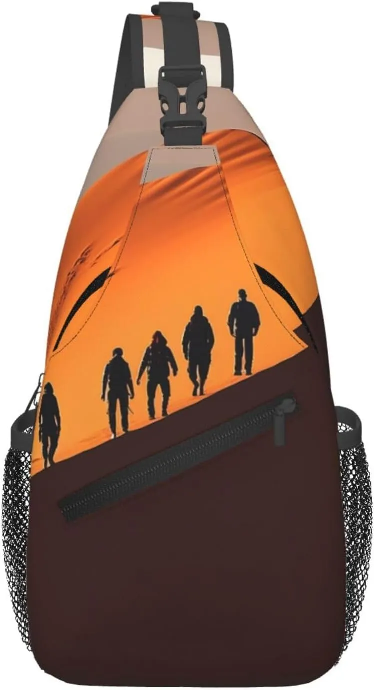 Sling Bag Crossbody Shoulder Bag Cross Chest Bag Color butterfly pattern Sling Backpack Travel Hiking Daypack