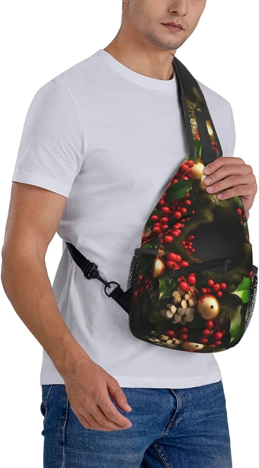 Sling Bag Crossbody Shoulder Bag Cross Chest Bag Color butterfly pattern Sling Backpack Travel Hiking Daypack