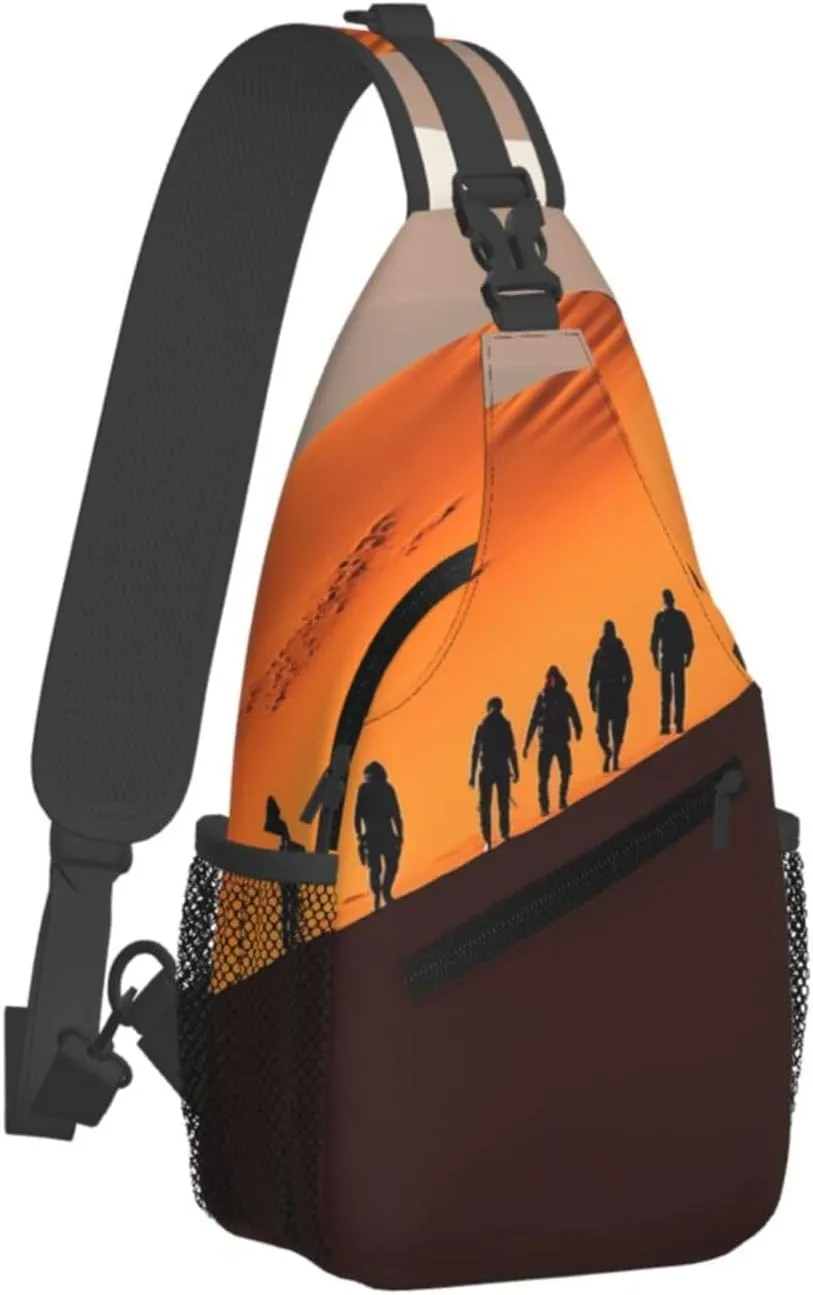 Sling Bag Crossbody Shoulder Bag Cross Chest Bag Color butterfly pattern Sling Backpack Travel Hiking Daypack