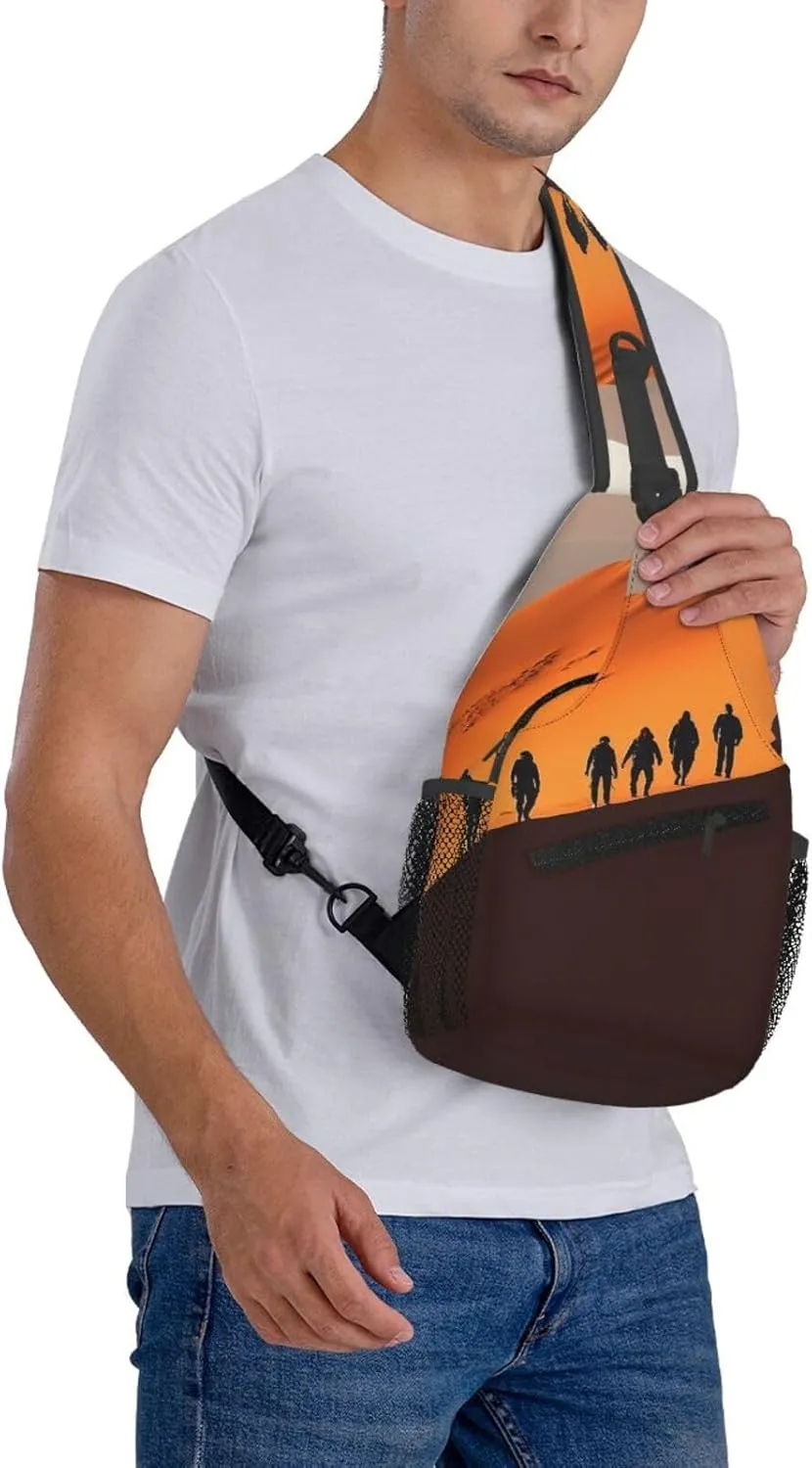 Sling Bag Crossbody Shoulder Bag Cross Chest Bag Color butterfly pattern Sling Backpack Travel Hiking Daypack