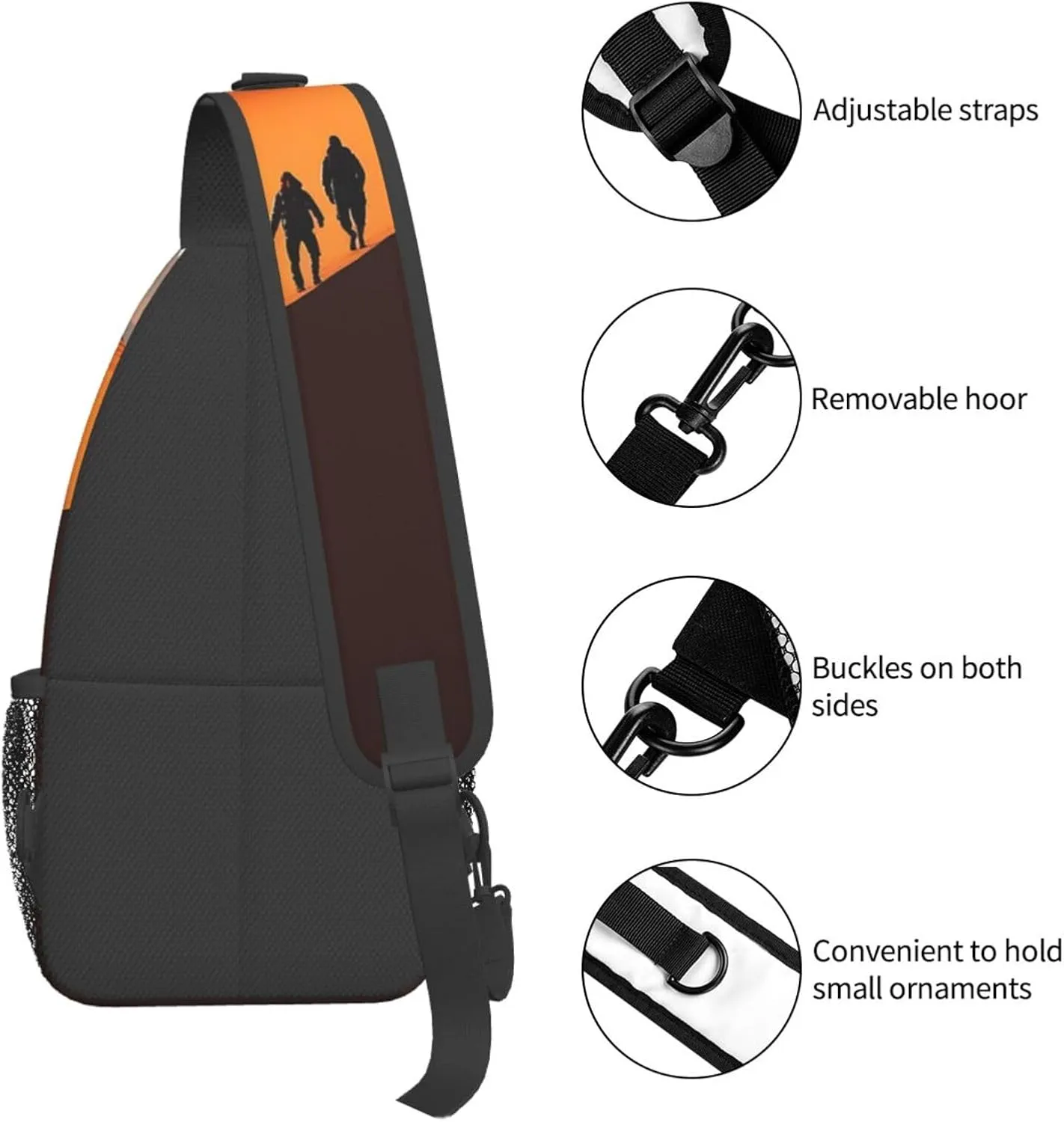 Sling Bag Crossbody Shoulder Bag Cross Chest Bag Color butterfly pattern Sling Backpack Travel Hiking Daypack