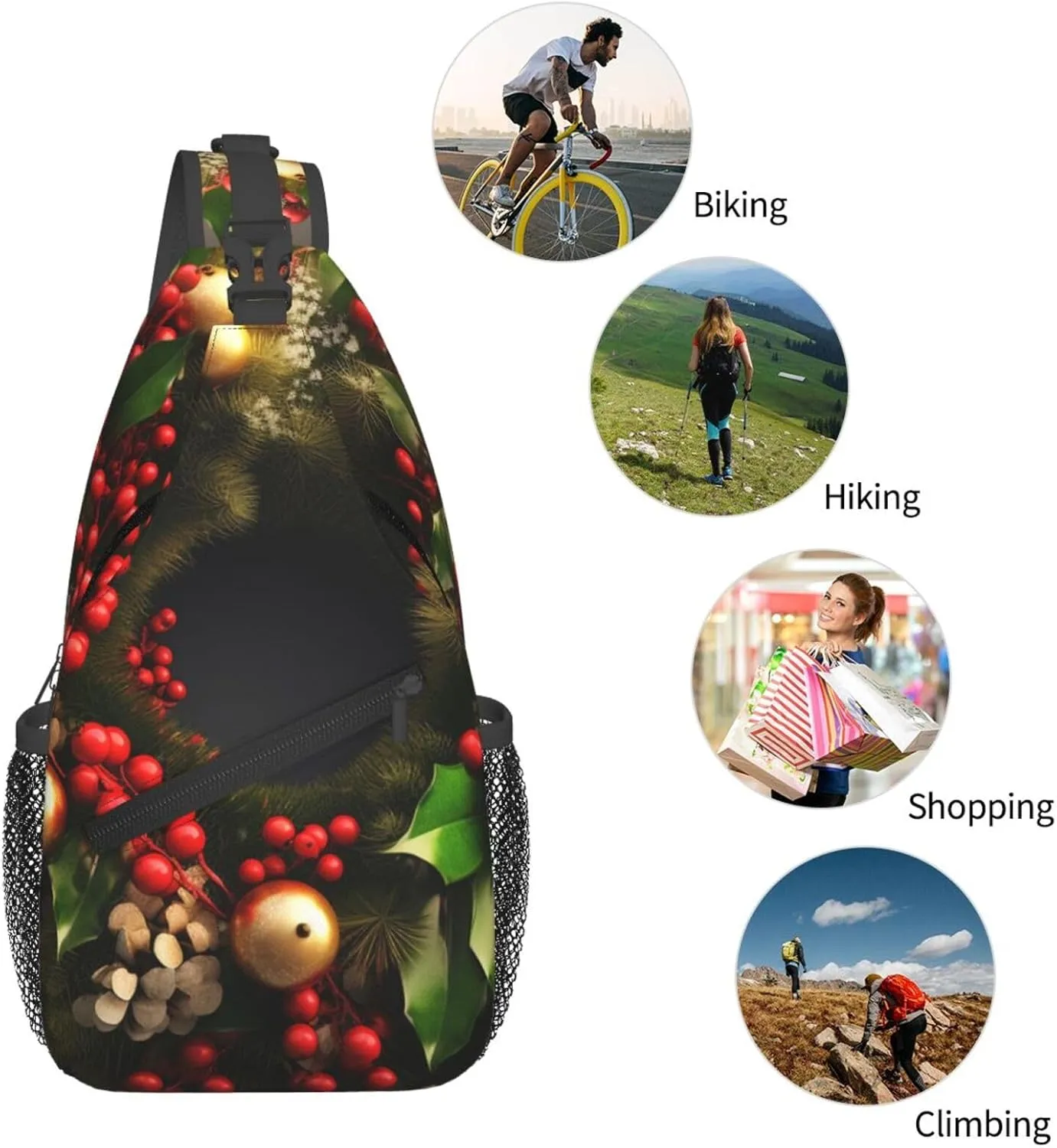 Sling Bag Crossbody Shoulder Bag Cross Chest Bag Color butterfly pattern Sling Backpack Travel Hiking Daypack