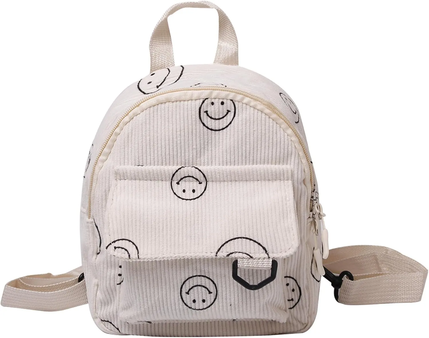 Small Backpack Purse Cute Mini Corduroy Bookbag Toddler Backpack School Bags for Women Girls Boys Teens Kids (beige)
