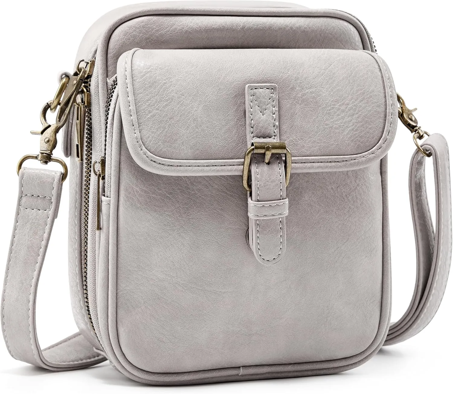 Small Messenger Bag Vegan Leather Crossbody Bag for Women Men, Vintage Cross Body Shoulder Purse with Card Slots