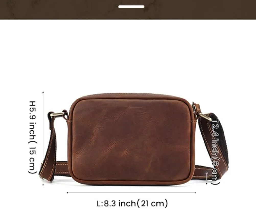 Small Size Sling Shoulder Mobile Phone Casual Purse Genuine Leather Crossbody for Men Messenger Bags
