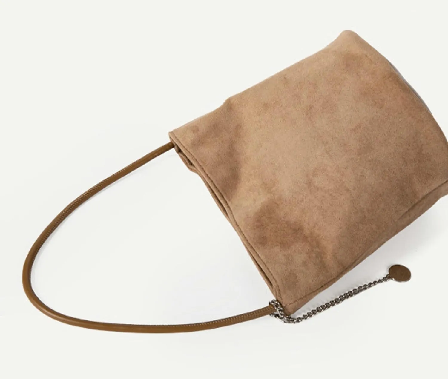 Small Suede Tote Shoulder Bags For Women Slouchy Satchel Womens Bucket Purses Retro Handbag Work Travel Fall