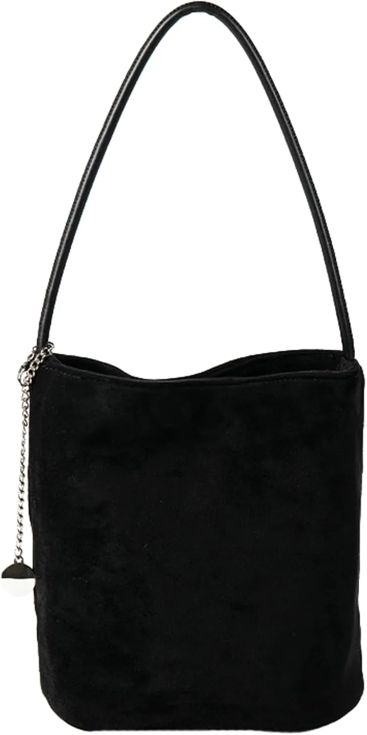 Small Suede Tote Shoulder Bags For Women Slouchy Satchel Womens Bucket Purses Retro Handbag Work Travel Fall