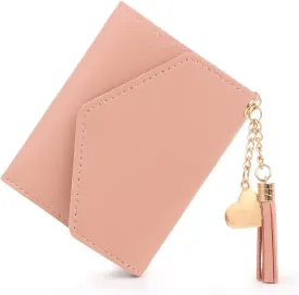 Small Wallet for WomenUltra Slim Pu Leather Credit Card Holder Clutch Wallets for Women(pink)