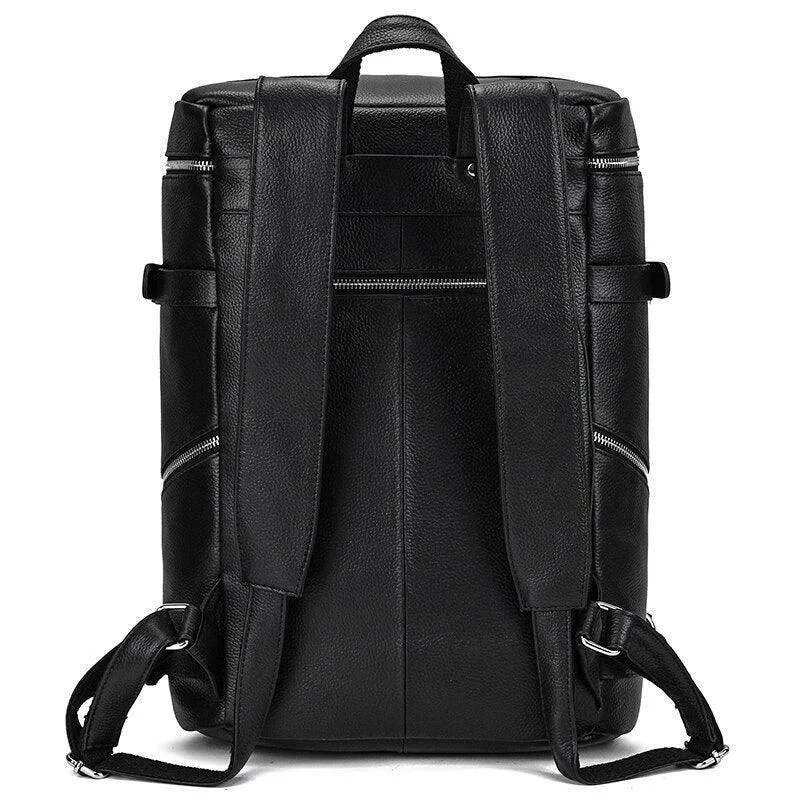 Soft Leather Travel Backpack 15.6 In Laptop Daypacks For