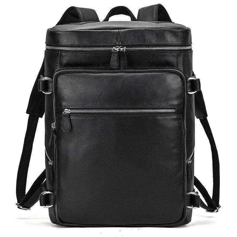 Soft Leather Travel Backpack 15.6 In Laptop Daypacks For