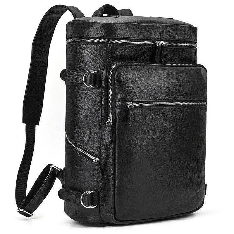 Soft Leather Travel Backpack 15.6 In Laptop Daypacks For