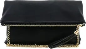 Solene Envelope Clutch Bags for Women Foldover Crossbody Tassel Wallet with Chain Strap, Elegant Evening Purse