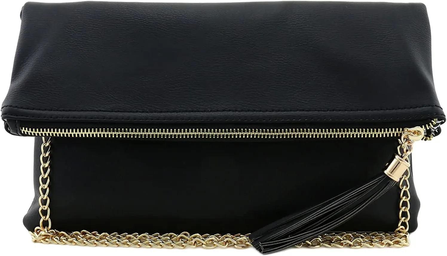 Solene Envelope Clutch Bags for Women Foldover Crossbody Tassel Wallet with Chain Strap, Elegant Evening Purse