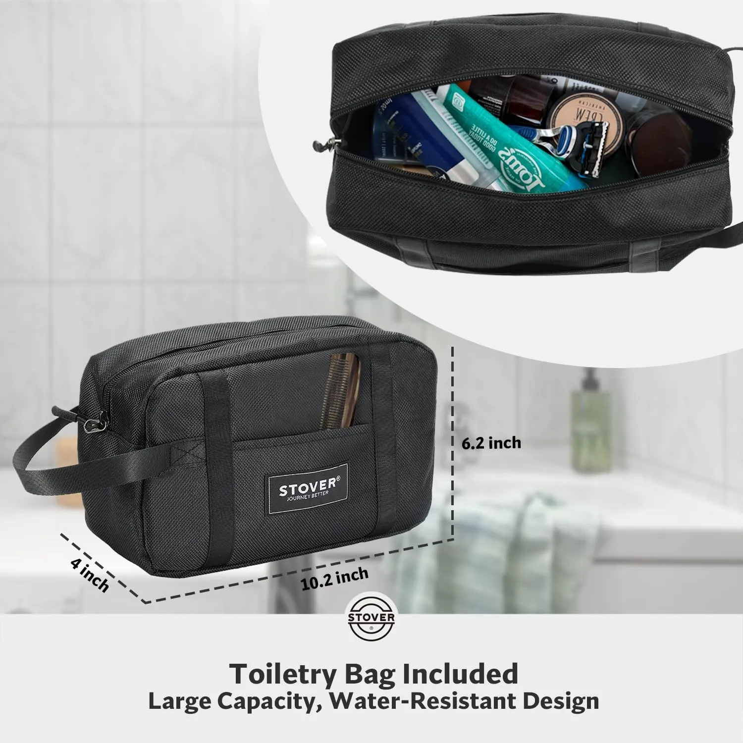 STOVER 80L Rolling Duffel Bag with Wheels, Large 31 Inch Durable Travel Duffle   Toiletry Bag, Heavy Duty, Packable, Foldable w/Shoulder Straps- Use as Luggage or Backpack, Men/Women (Black)