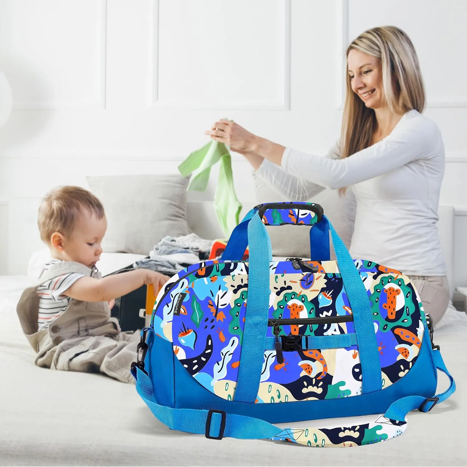 Stumdo Kids Overnighter Duffel Bags for kids, Carry-On Size & Ideal for School Practice or Overnight Travel Weekender Tote for Travel Gym Sport bag for Boys & Girls (11lchong)