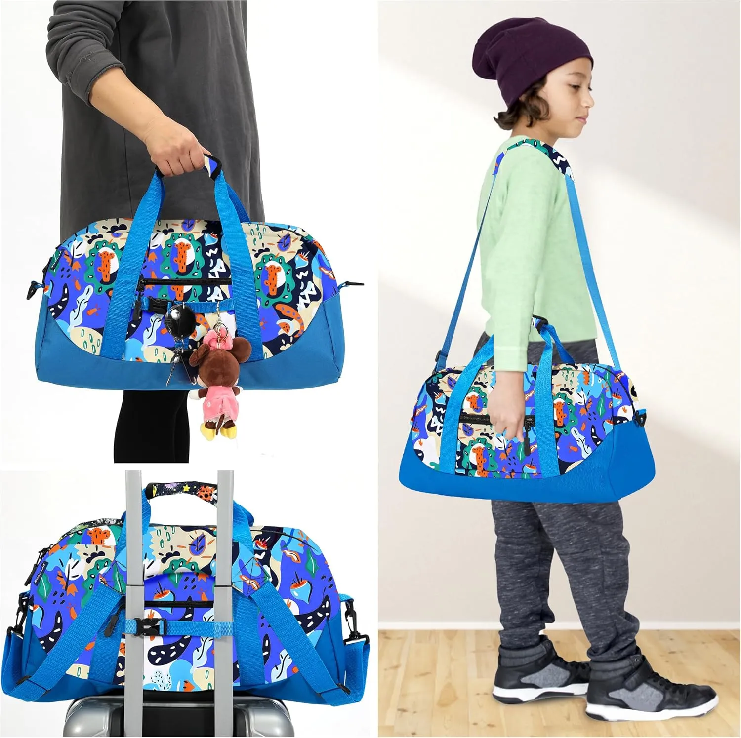 Stumdo Kids Overnighter Duffel Bags for kids, Carry-On Size & Ideal for School Practice or Overnight Travel Weekender Tote for Travel Gym Sport bag for Boys & Girls (11lchong)