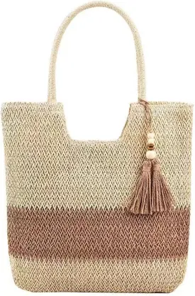 Summer Beige Cotton Knitted Shoulder Bag bags for 2025, Bohemian Hobo Crochet Beach bag Casual Designer Purse for Women