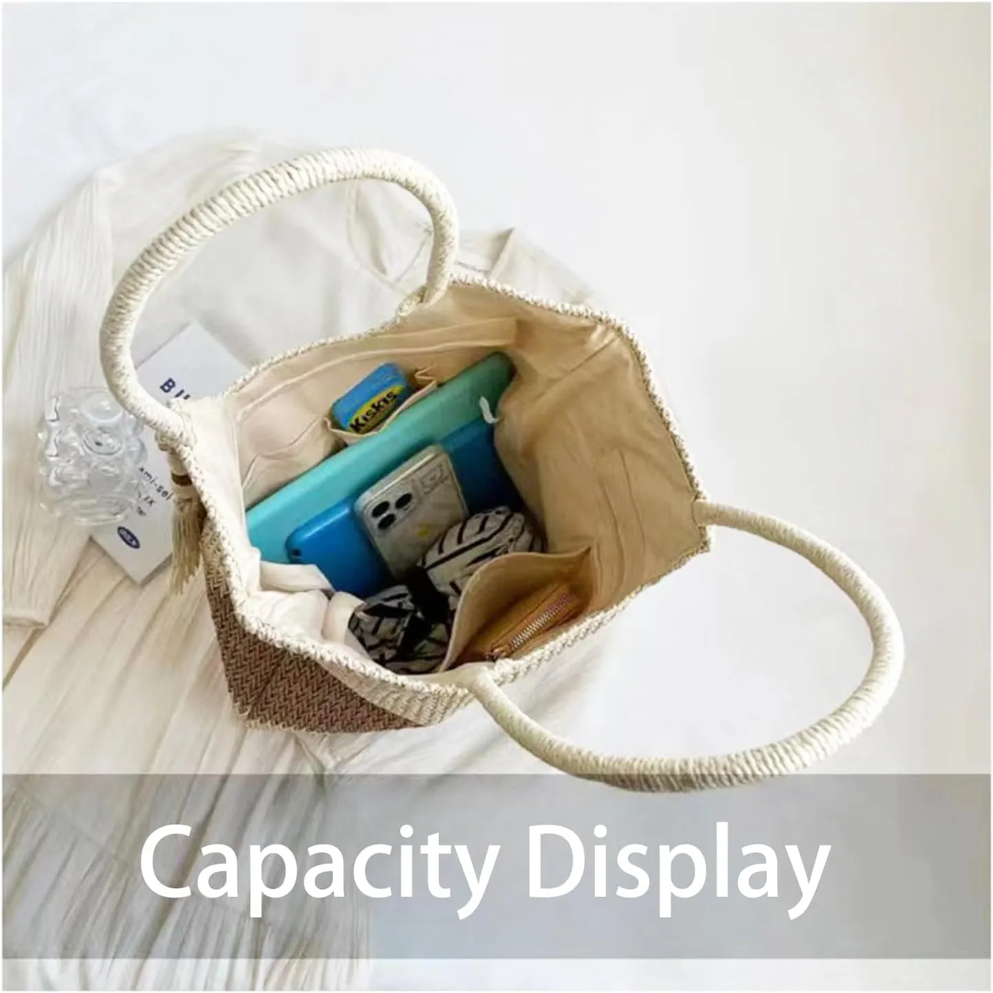 Summer Beige Cotton Knitted Shoulder Bag bags for 2025, Bohemian Hobo Crochet Beach bag Casual Designer Purse for Women