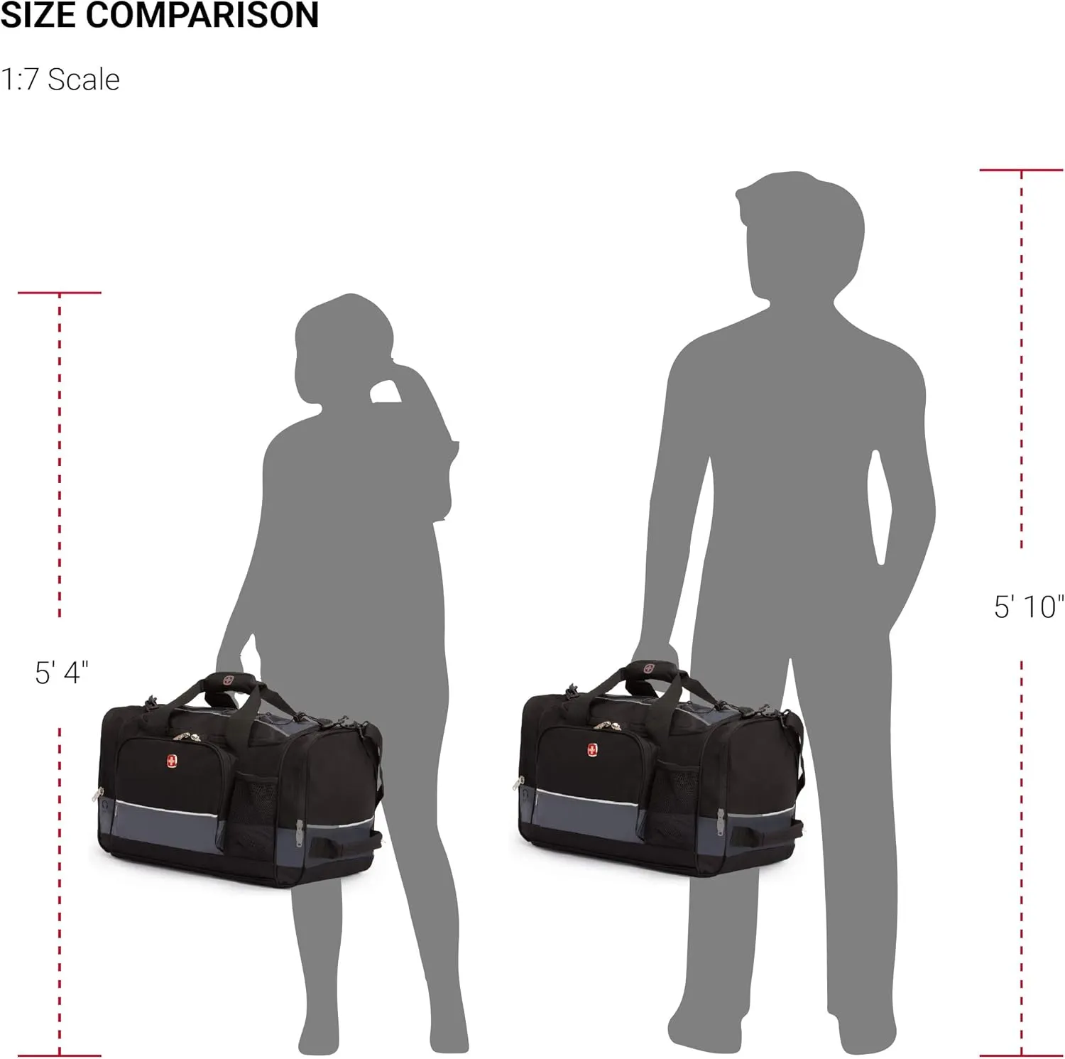 SwissGear Apex Duffle Bag for Travel and Gym with Bungee-Cord System