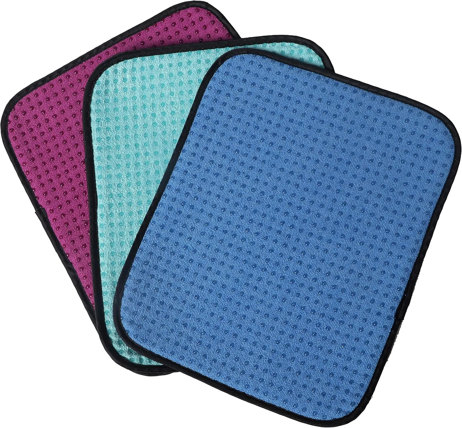 TonGass (3-Pack Multicolor Microfiber Bowling Ball Towel - 10"x8" Premium Quality Bowling Ball Shammy Pad with Easy-Grip Dots - Clean from Dirt and Oil to Improve Grip and Precision