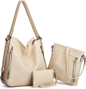 Tote Handbags for Women Convertible Backpack Purses PU Leather Hobo Bags Crossbody Shoulder Bag Satchel Purse Set 3pcs