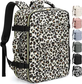 Travel Backpack for Women Man, Waterproof Personal Item Travel Bag Airline Approved Laptop Backpack Weekender bags Bookbag for Business,Travel, Work Fits 15.6 inch Laptop(Medium,Leopard)