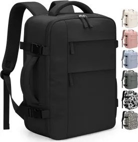 Travel Backpack for Women Man, Waterproof Travel Bag Airline Approved Laptop Backpack Carry on Weekender Overnight Bag Bookbag for Business,Travel, Work Fits 17.3 inch Laptop(Large,Black)