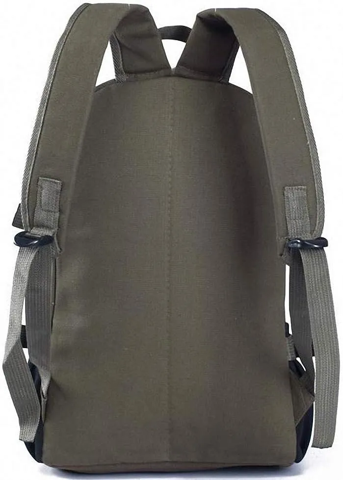 Travel Travel Bucket Backpack Men Canvas Bags College Student School Army Green
