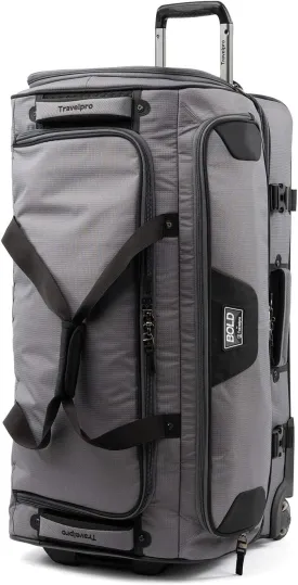 Travelpro Bold Drop Bottom Wheeled Rolling Duffel Bag, Grey/Black, 30-Inch