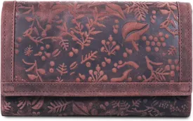 VALENCHI Leather Wallet For Women RFID Blocking Slim Minimalist Ladies Long Clutch Purse Organizer Credit Card Holder Slots with Zipper Pocket (Vintage Brown)