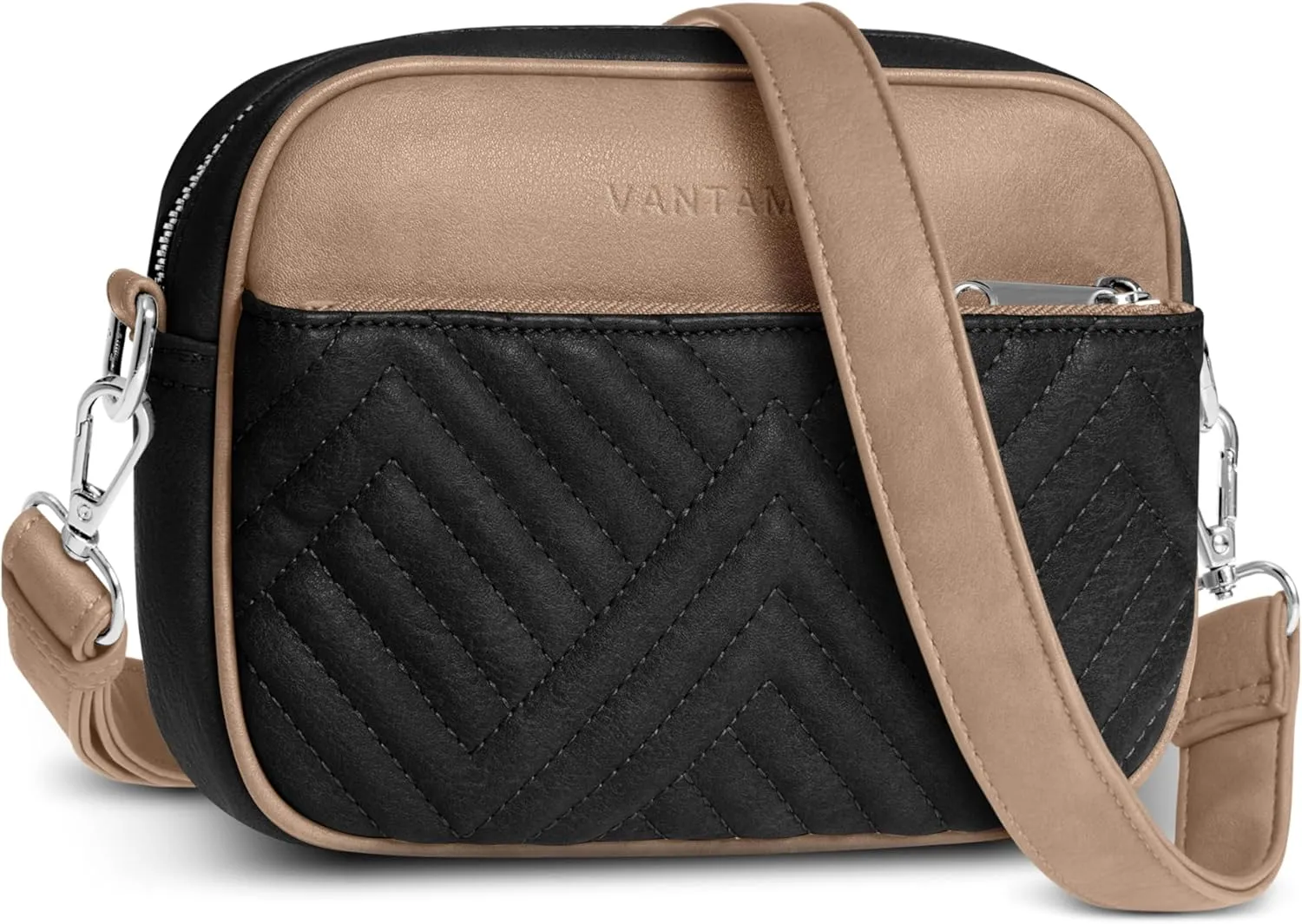 Vantamo Crossbody Bags For Women with Adjustable Strap, Premium PU Leather Purses for Women, Anti-Pickpocket Clip & Gift Box