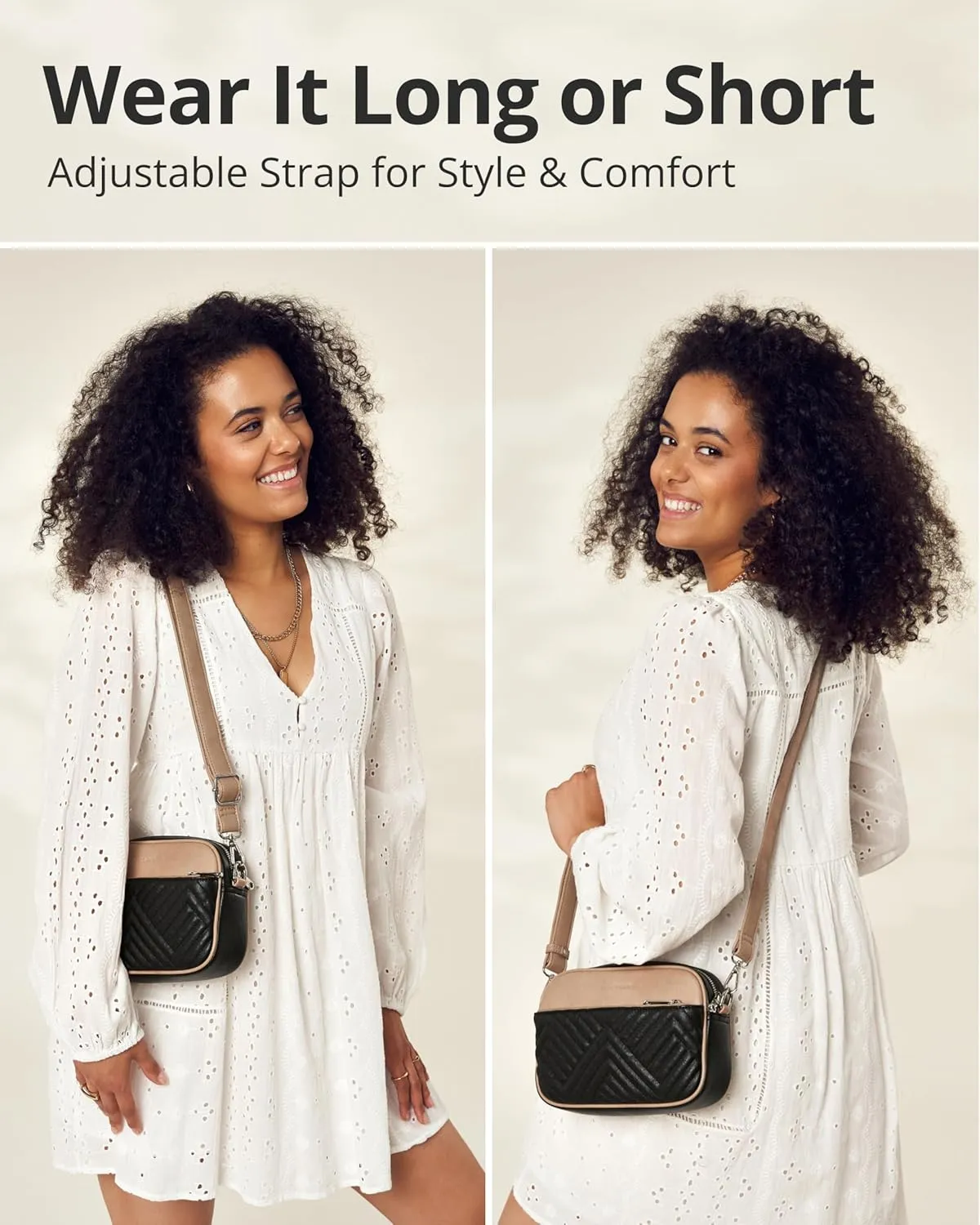 Vantamo Crossbody Bags For Women with Adjustable Strap, Premium PU Leather Purses for Women, Anti-Pickpocket Clip & Gift Box