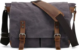 Vintage-Style Canvas Messenger Bag, Crossbody Shoulder Bag, Adjustable Strap, for Work, Travel, and Daily Use Briefcase