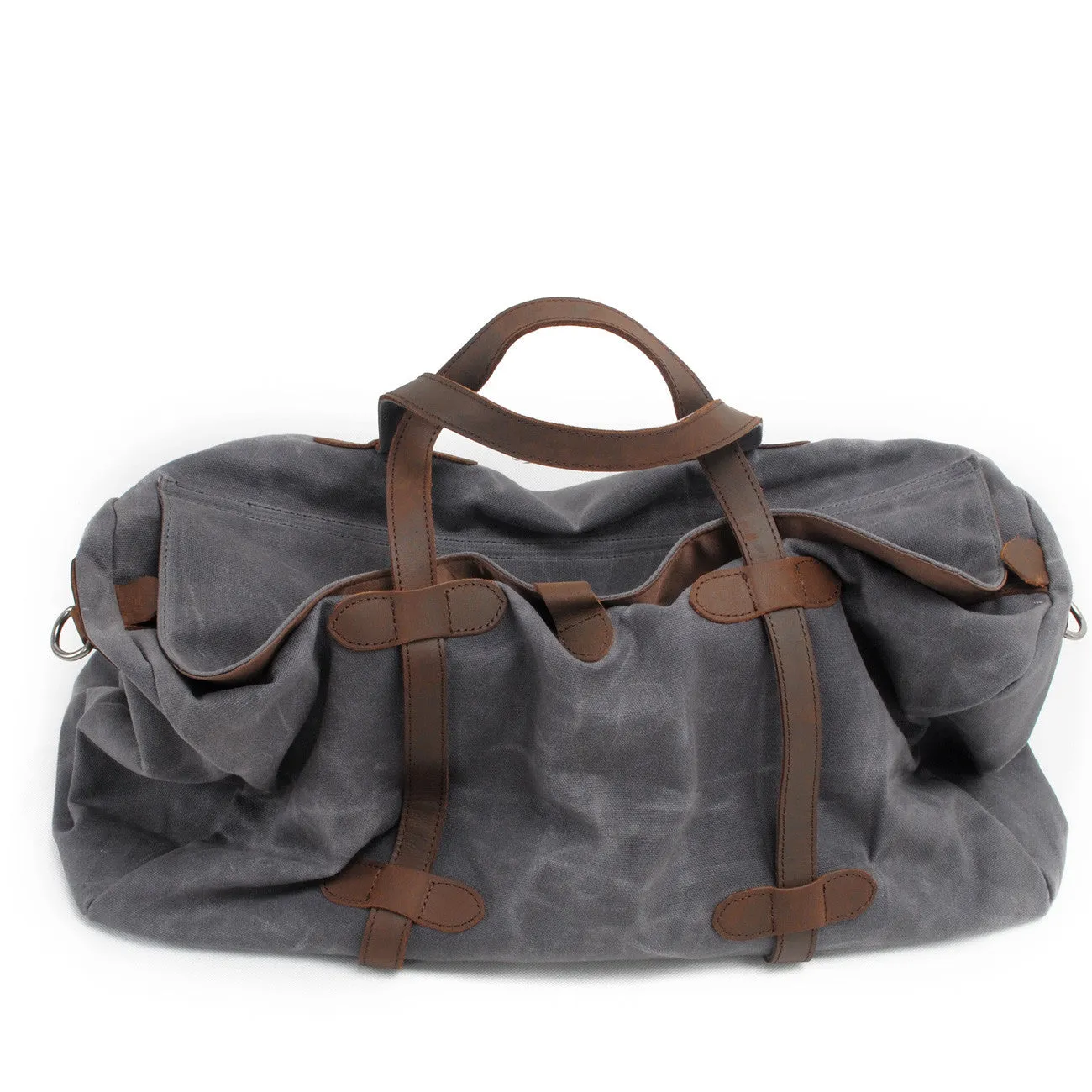 Waxed Canvas Duffle Bag Waterproof for Travel-Black