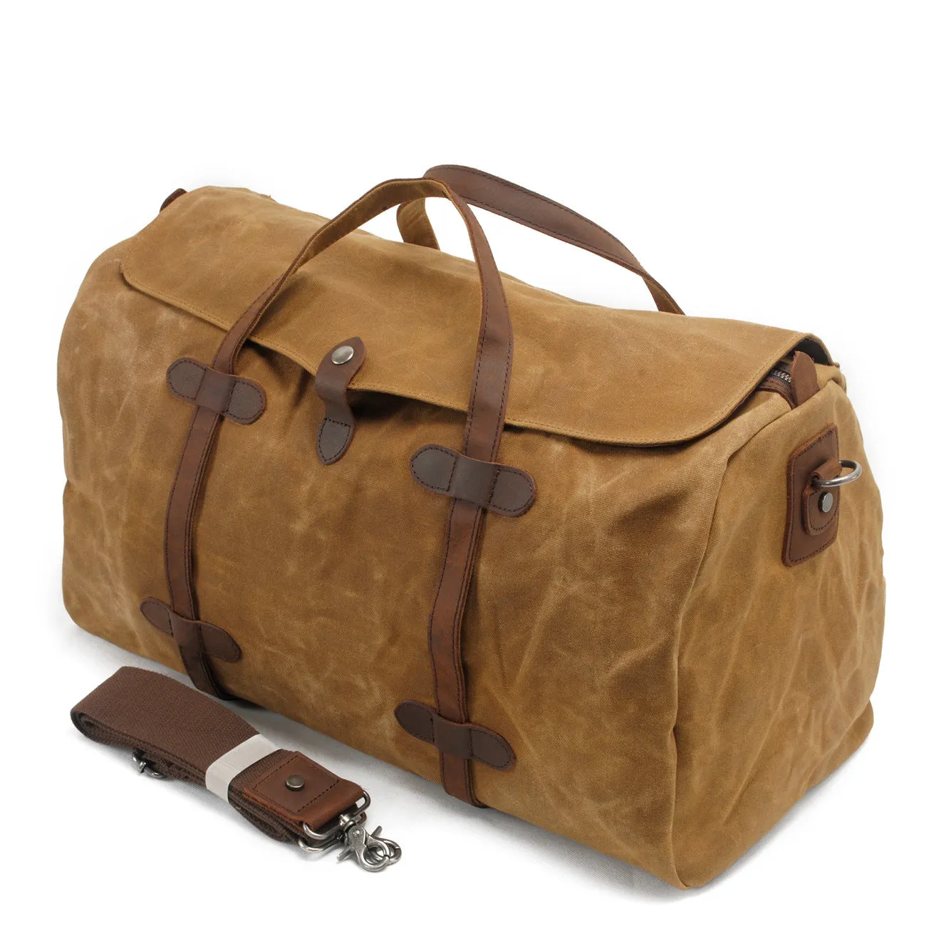 Waxed Canvas Duffle Bag Waterproof for Travel-Grey