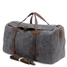 Waxed Canvas Duffle Bag Waterproof for Travel-Grey