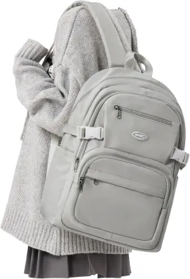 weradar Cute School Backpack For Teens Boys Girls,Simple Middle School Bag,Casual Daypacks Backpack With Lots Of Pockets,Aesthetic College Backpack For Women Men(Grey)